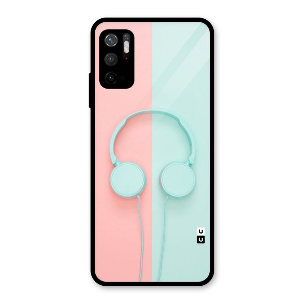 Pastel Headphones Glass Back Case for Poco M3 Pro 5G