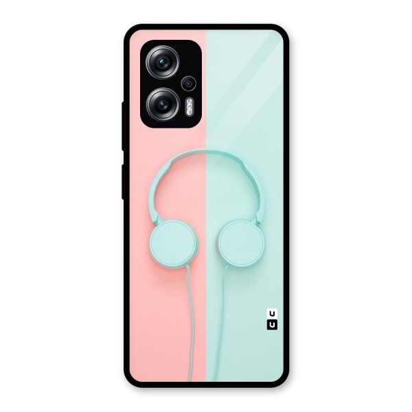 Pastel Headphones Glass Back Case for Redmi K50i