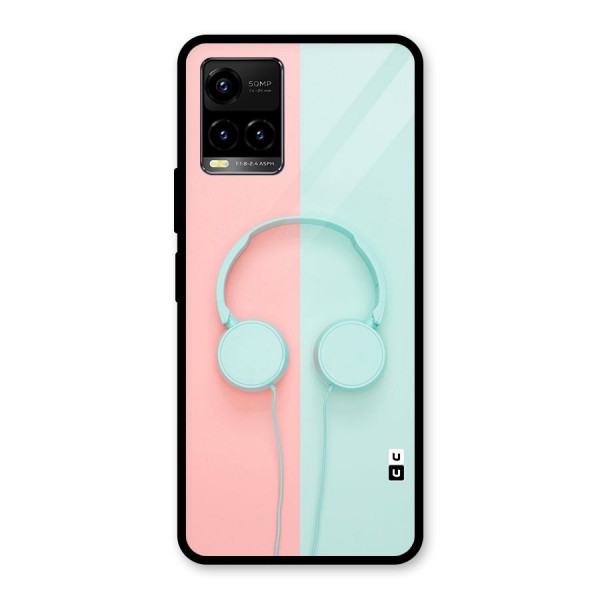 Pastel Headphones Glass Back Case for Vivo Y21A