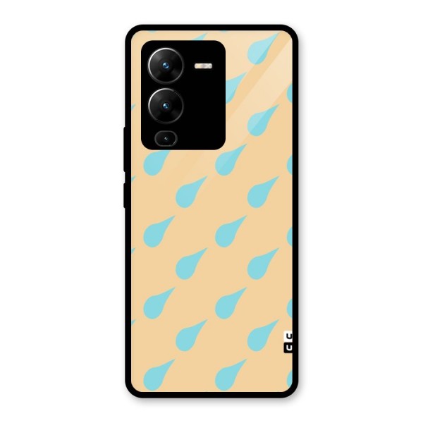 Pastel Orange Drops Glass Back Case for Vivo V25 Pro