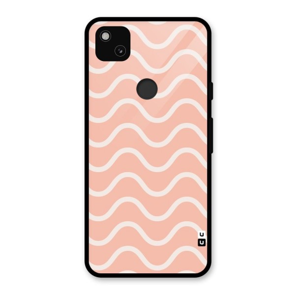 Pastel Peach Waves Glass Back Case for Google Pixel 4a