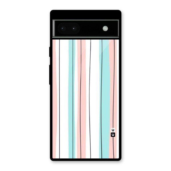 Pastel Tri Stripes Glass Back Case for Google Pixel 6a
