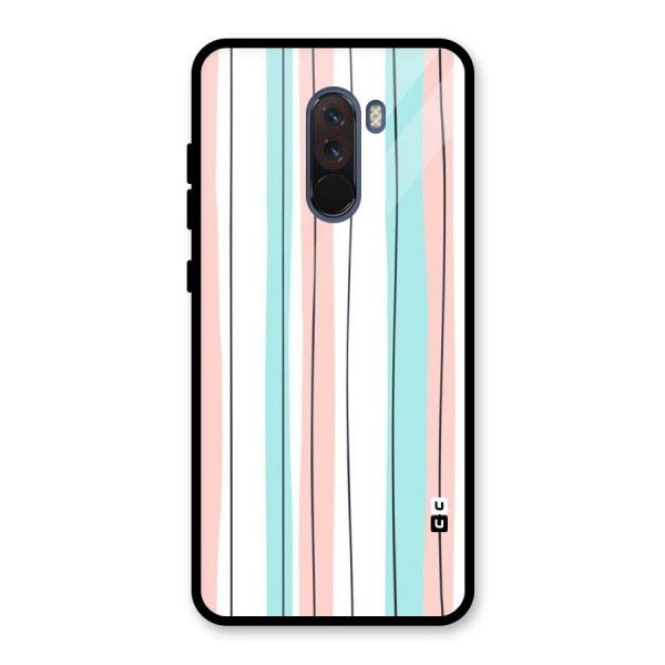 Pastel Tri Stripes Glass Back Case for Poco F1