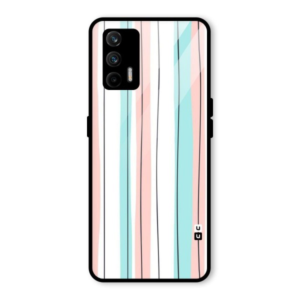 Pastel Tri Stripes Glass Back Case for Realme X7 Max