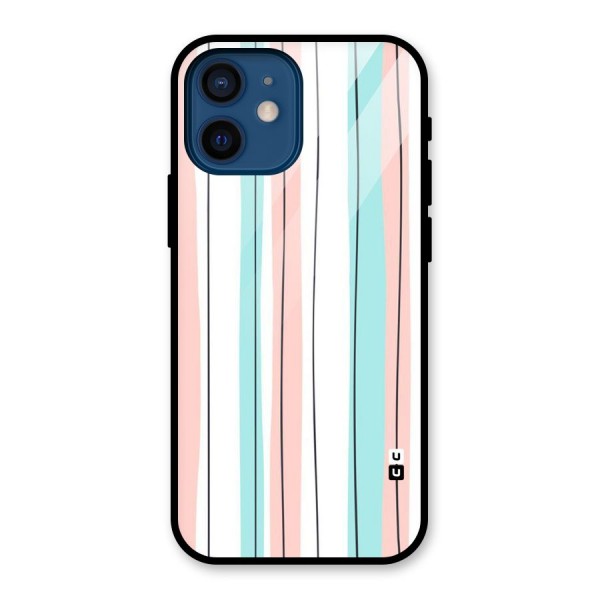 Pastel Tri Stripes Glass Back Case for iPhone 12 Mini