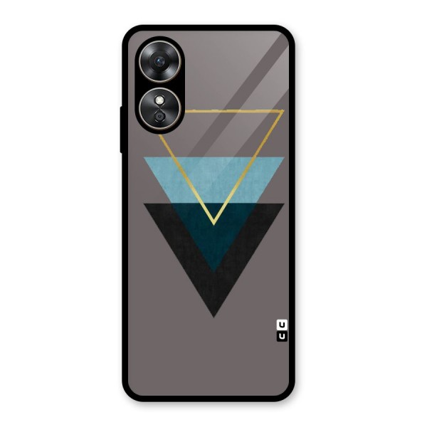 Pastel Triangle Glass Back Case for Oppo A17