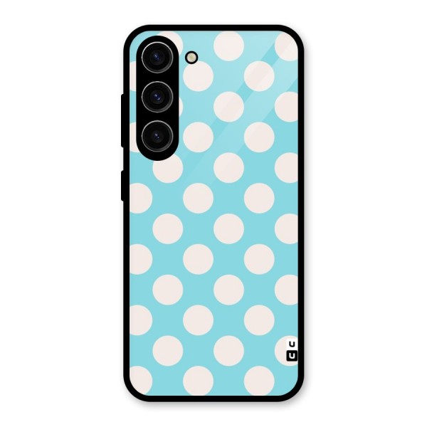 Pastel White Polka Dots Glass Back Case for Galaxy S23