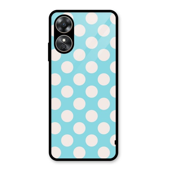 Pastel White Polka Dots Glass Back Case for Oppo A17