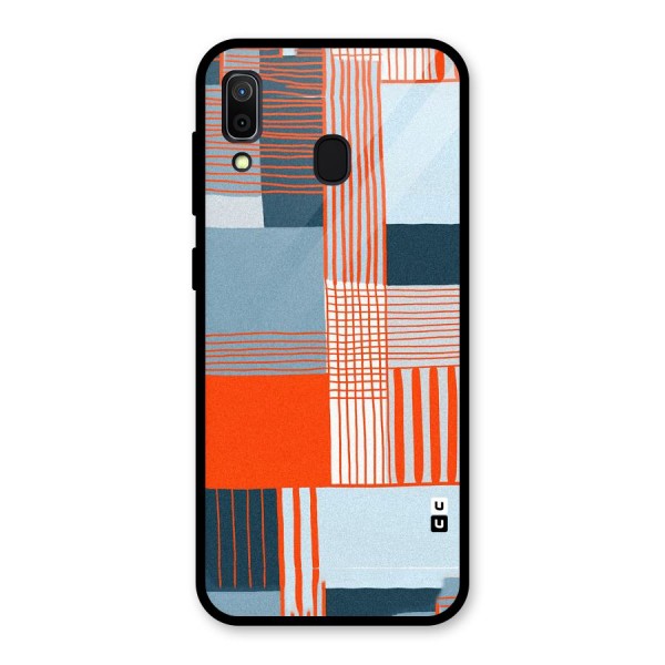 Pattern In Lines Glass Back Case for Galaxy A30