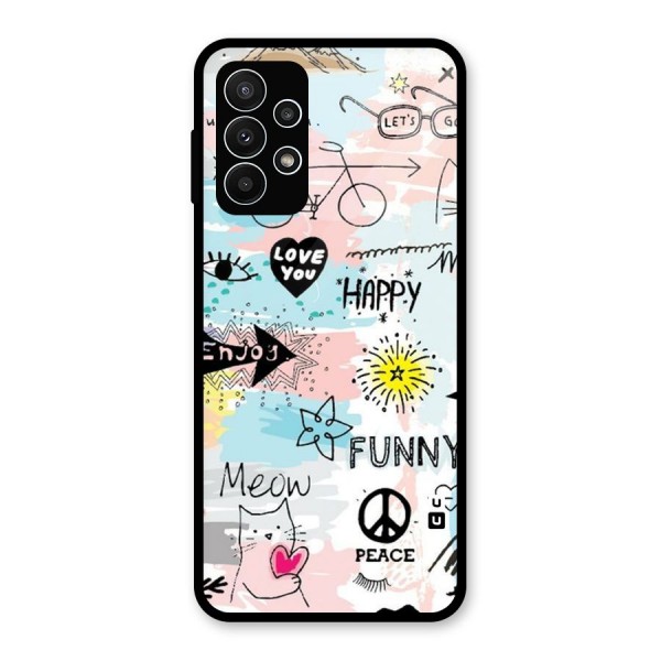 Peace And Funny Glass Back Case for Galaxy A23