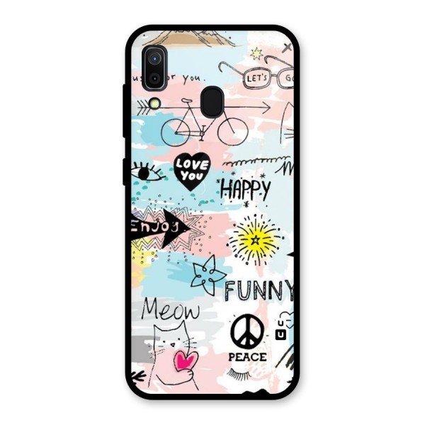 Peace And Funny Glass Back Case for Galaxy A30