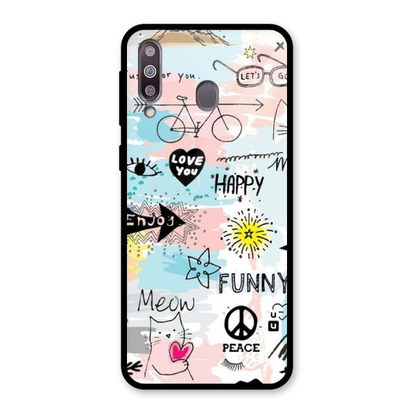 Peace And Funny Glass Back Case for Galaxy M30