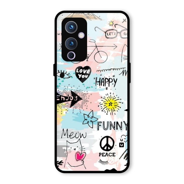 Peace And Funny Glass Back Case for OnePlus 9