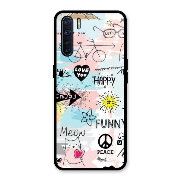 Peace And Funny Glass Back Case for Oppo F15