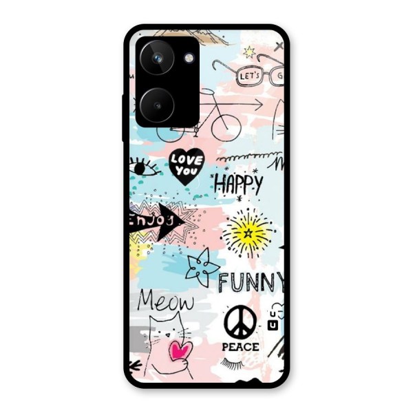 Peace And Funny Glass Back Case for Realme 10