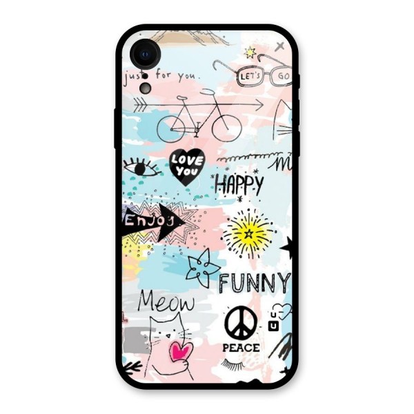 Peace And Funny Glass Back Case for XR