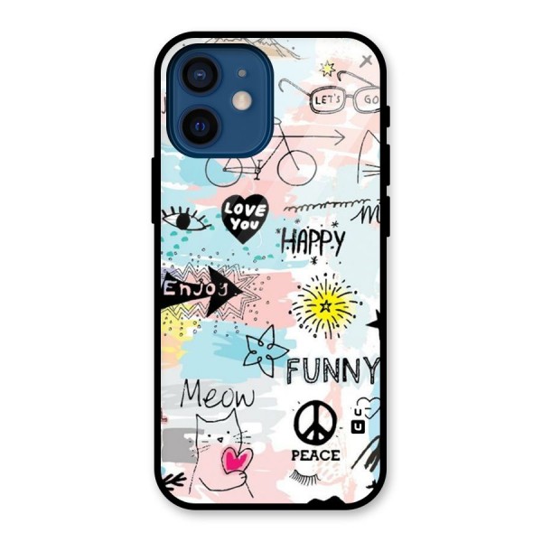 Peace And Funny Glass Back Case for iPhone 12 Mini