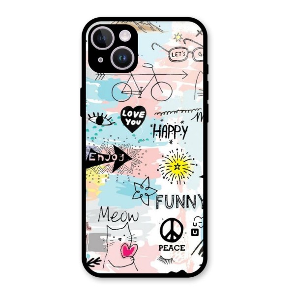 Peace And Funny Glass Back Case for iPhone 14 Plus