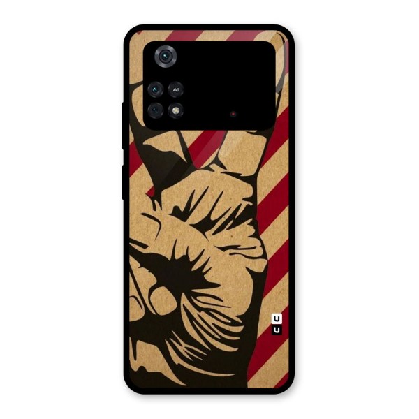 Peace Stripes Glass Back Case for Poco M4 Pro 4G