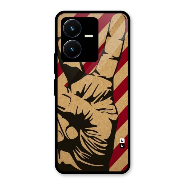 Peace Stripes Glass Back Case for Vivo Y22