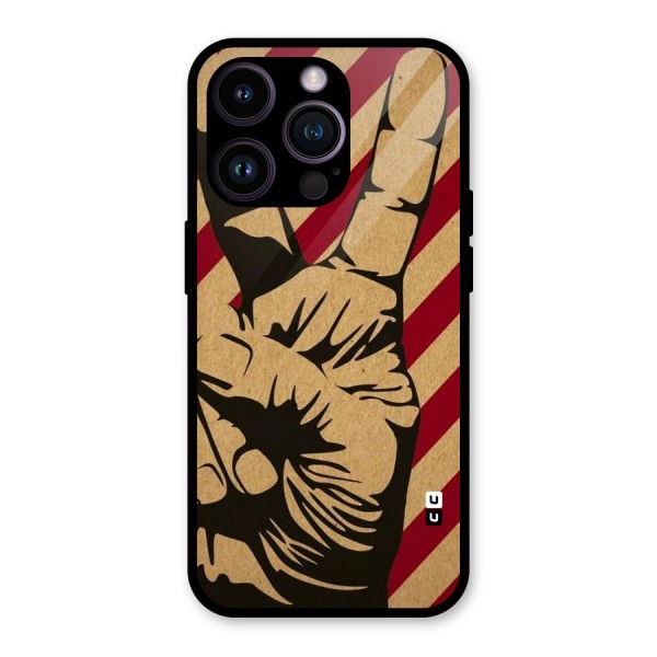 Peace Stripes Glass Back Case for iPhone 14 Pro