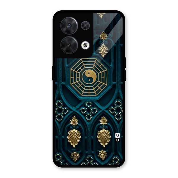 Peace Web Design Glass Back Case for Oppo Reno8 5G