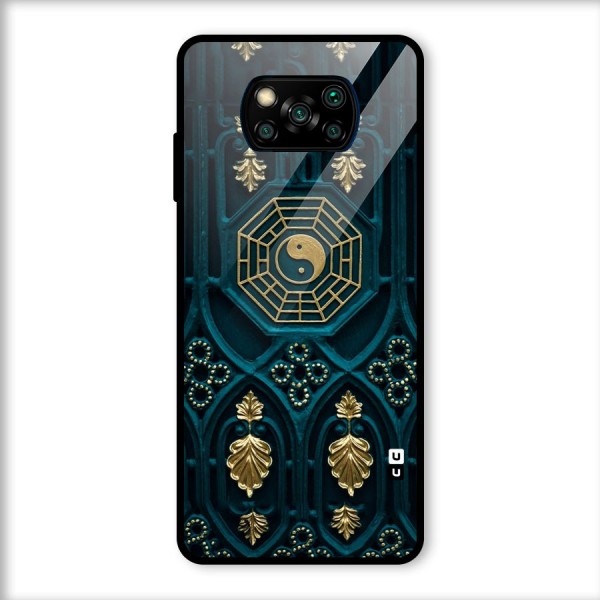 Peace Web Design Glass Back Case for Poco X3