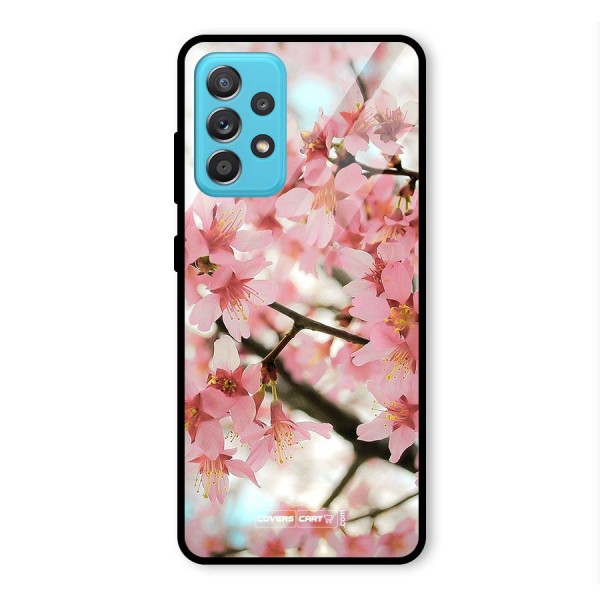 Peach Floral Glass Back Case for Galaxy A52