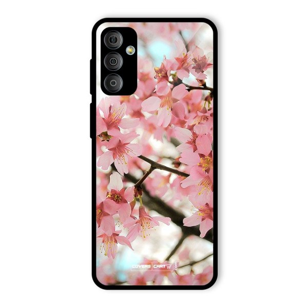 Peach Floral Glass Back Case for Galaxy F23