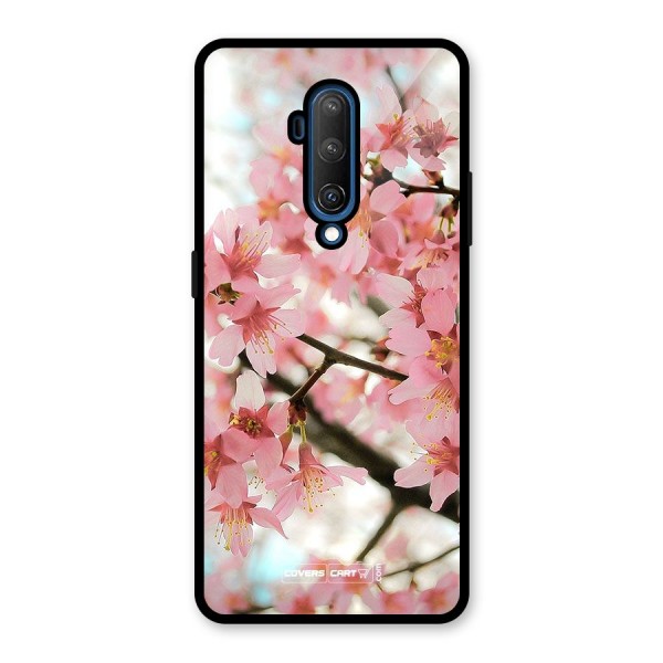 Peach Floral Glass Back Case for OnePlus 7T Pro