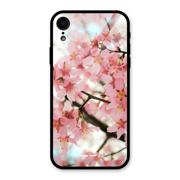 Peach Floral Glass Back Case for XR