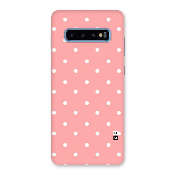 Peach Polka Pattern Back Case for Galaxy S10 Plus