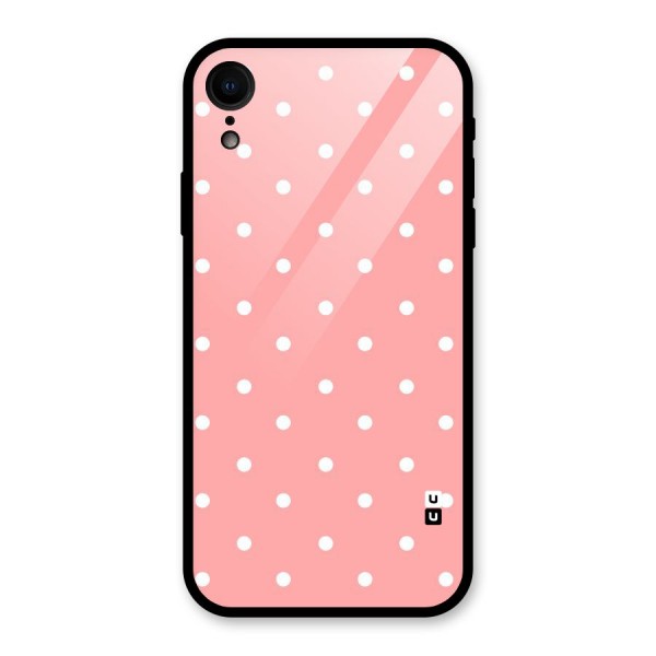 Peach Polka Pattern Glass Back Case for XR