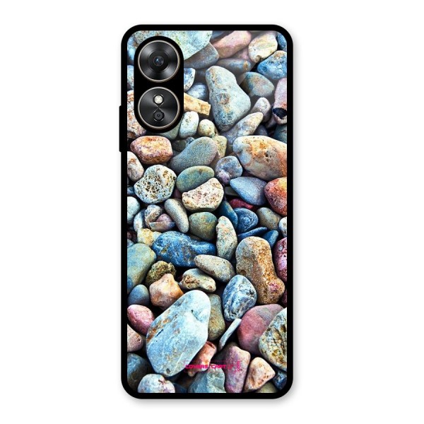 Pebbles Glass Back Case for Oppo A17