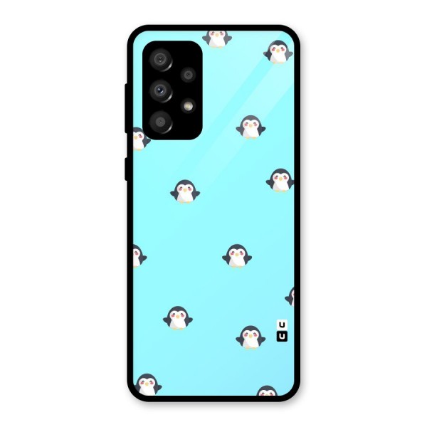 Penguins Pattern Print Glass Back Case for Galaxy A32