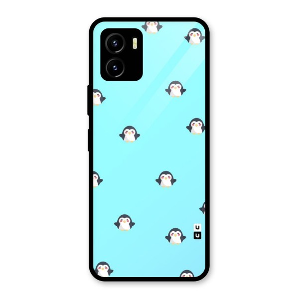 Penguins Pattern Print Glass Back Case for Vivo Y15s