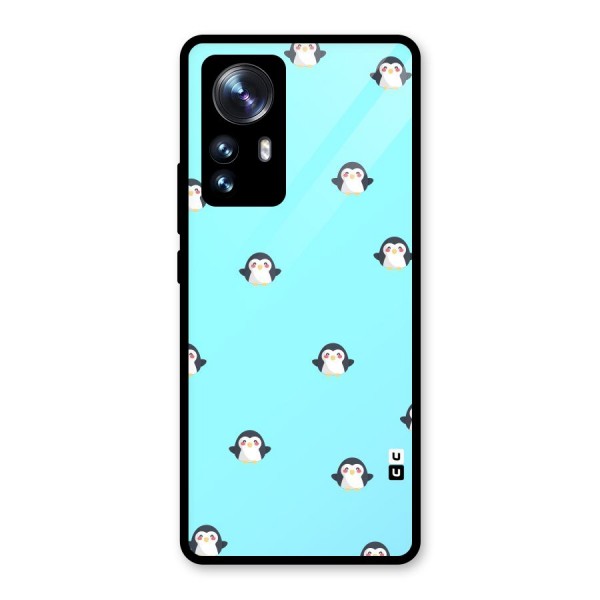 Penguins Pattern Print Glass Back Case for Xiaomi 12 Pro