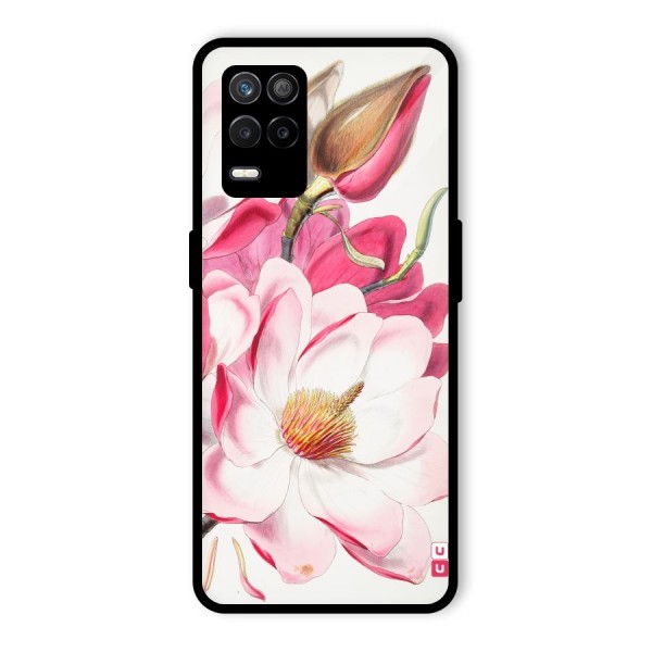 Pink Beautiful Flower Glass Back Case for Realme 9 5G