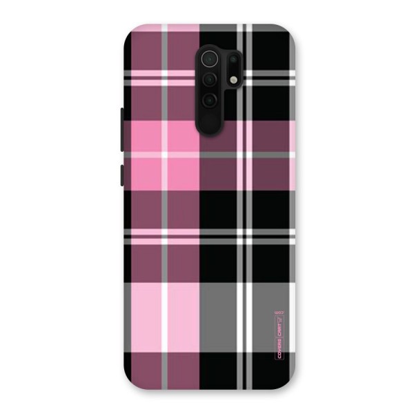 Pink Black Check Back Case for Redmi 9 Prime