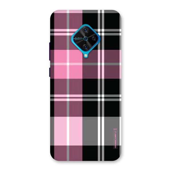 Pink Black Check Back Case for Vivo S1 Pro