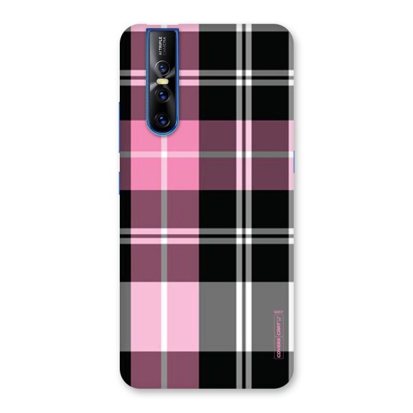 Pink Black Check Back Case for Vivo V15 Pro