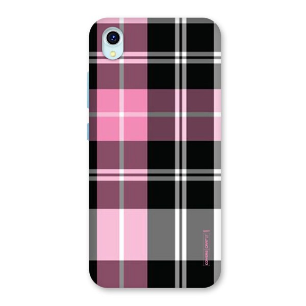 Pink Black Check Back Case for Vivo Y1s