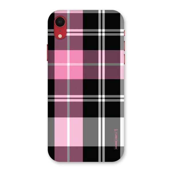 Pink Black Check Back Case for iPhone XR