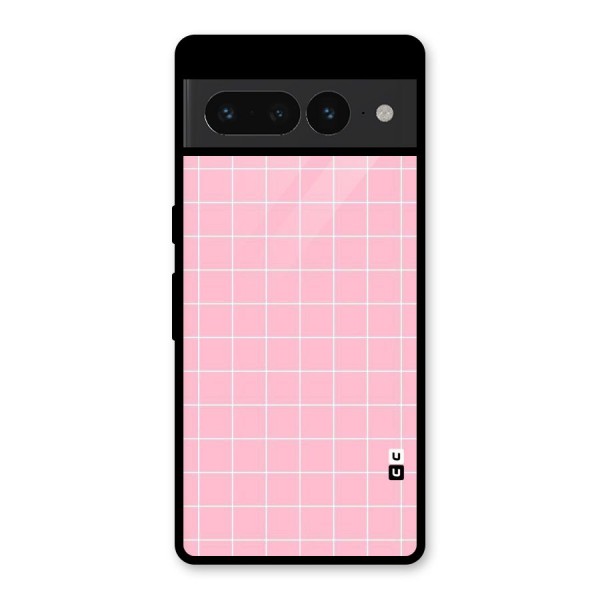 Pink Checks Glass Back Case for Google Pixel 7 Pro