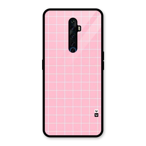 Pink Checks Glass Back Case for Oppo Reno2 Z