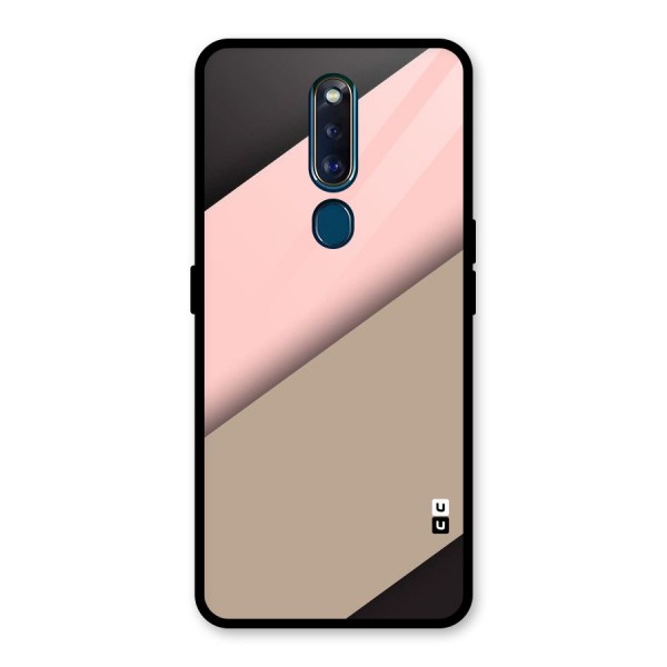 Pink Diagonal Glass Back Case for Oppo F11 Pro