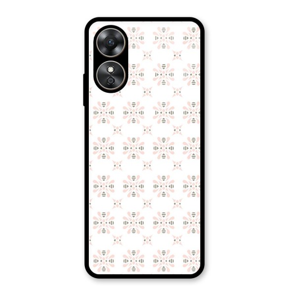 Pink Floral Pattern Glass Back Case for Oppo A17