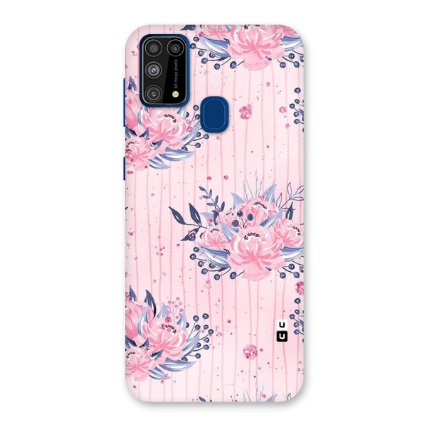 Pink Floral and Stripes Back Case for Galaxy M31