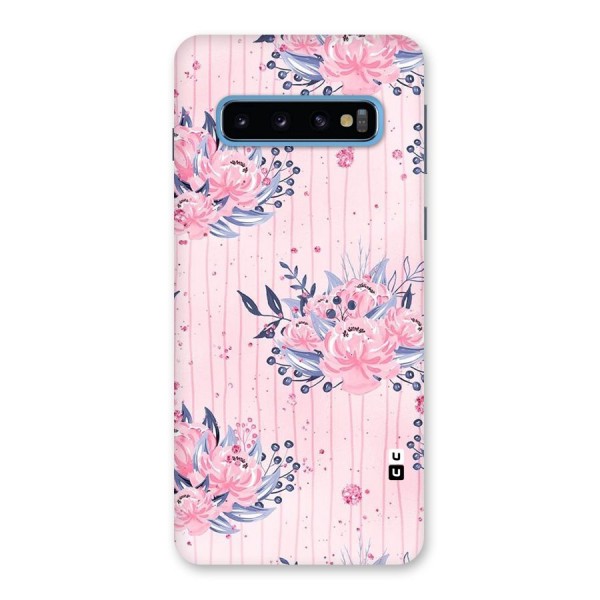 Pink Floral and Stripes Back Case for Galaxy S10