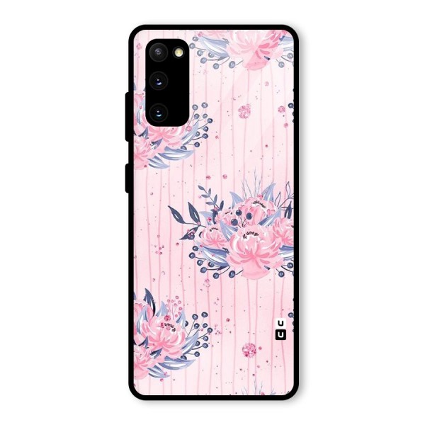Pink Floral and Stripes Glass Back Case for Galaxy S20 FE 5G